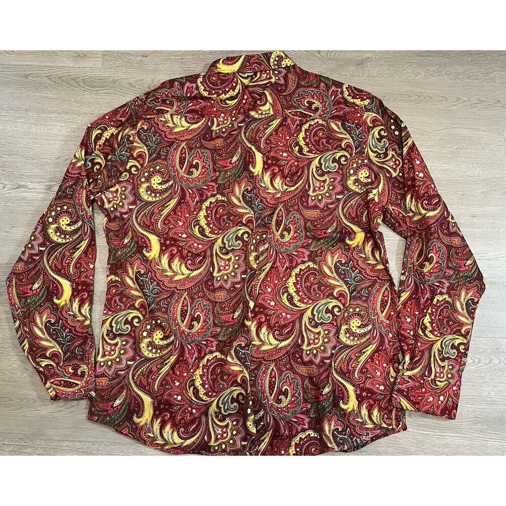 Coofandy Men's Paisley Cotton Long Sleeve XL Floral Print Casual Retro Button - Picture 2 of 8